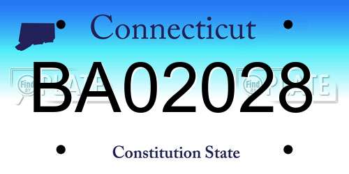 BA02028 Connecticut License Plate