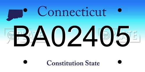 BA02405 Connecticut License Plate