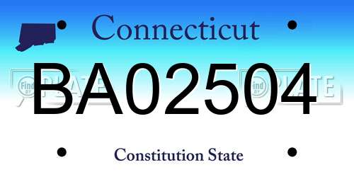 BA02504 Connecticut License Plate