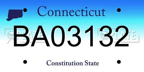 BA03132 Connecticut License Plate