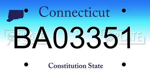 BA03351 Connecticut License Plate