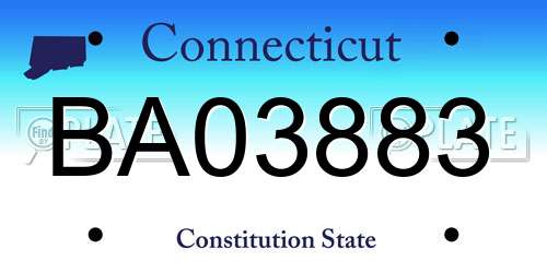 BA03883 Connecticut License Plate