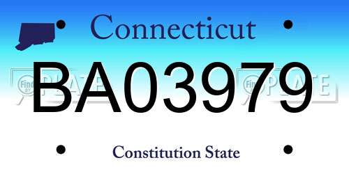 BA03979 Connecticut License Plate