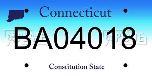 BA04018 Connecticut License Plate