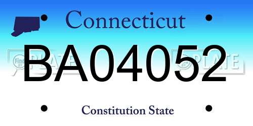 BA04052 Connecticut License Plate
