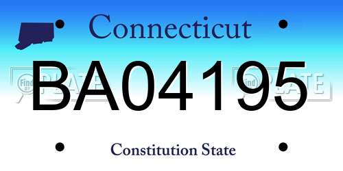 BA04195 Connecticut License Plate