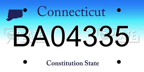 BA04335 Connecticut License Plate