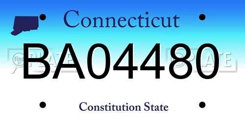 BA04480 Connecticut License Plate