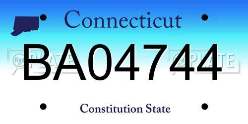 BA04744 Connecticut License Plate
