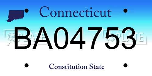 BA04753 Connecticut License Plate