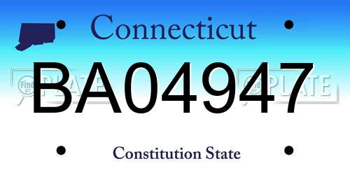 BA04947 Connecticut License Plate
