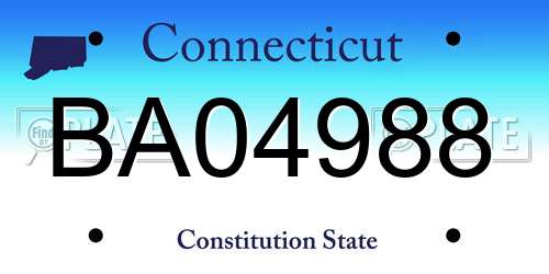 BA04988 Connecticut License Plate