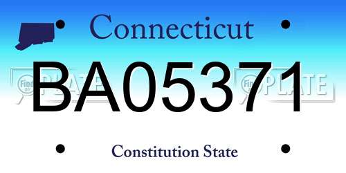 BA05371 Connecticut License Plate