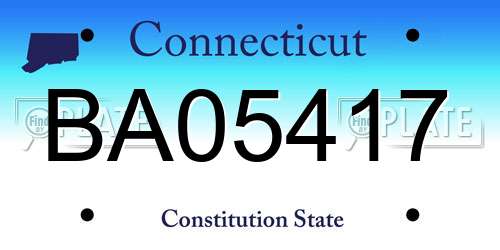BA05417 Connecticut License Plate