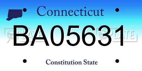 BA05631 Connecticut License Plate