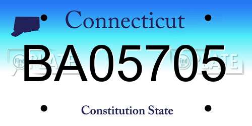 BA05705 Connecticut License Plate