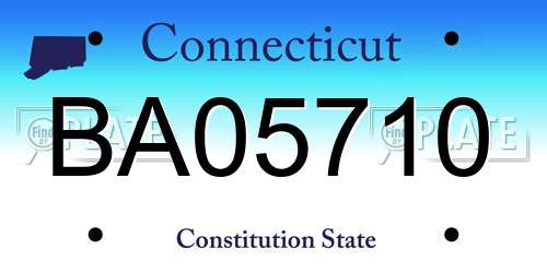 BA05710 Connecticut License Plate