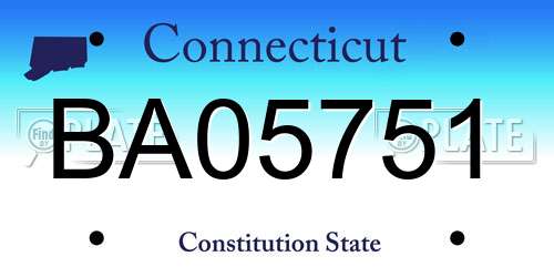 BA05751 Connecticut License Plate