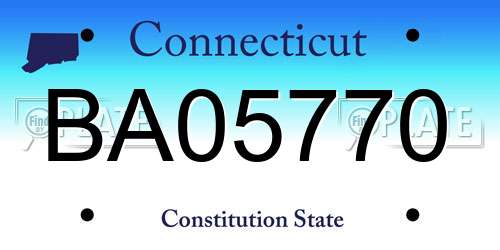 BA05770 Connecticut License Plate