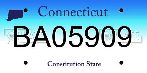 BA05909 Connecticut License Plate