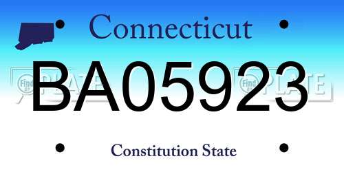 BA05923 Connecticut License Plate