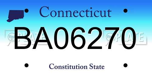 BA06270 Connecticut License Plate