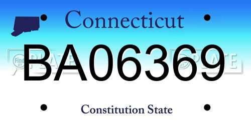 BA06369 Connecticut License Plate