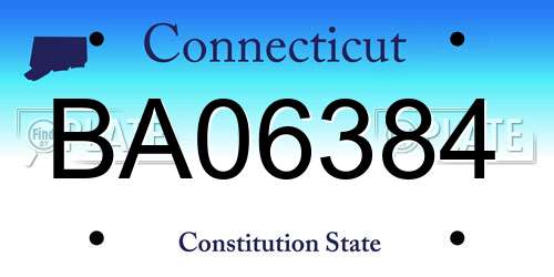 BA06384 Connecticut License Plate