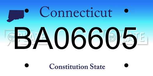 BA06605 Connecticut License Plate