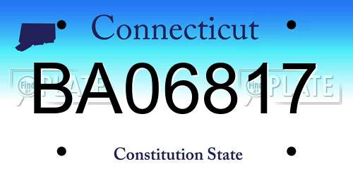 BA06817 Connecticut License Plate