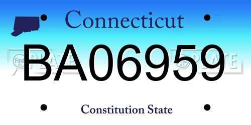 BA06959 Connecticut License Plate