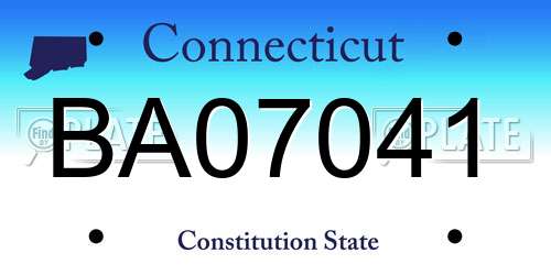 BA07041 Connecticut License Plate