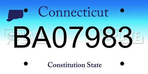 BA07983 Connecticut License Plate