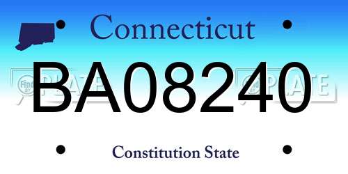 BA08240 Connecticut License Plate