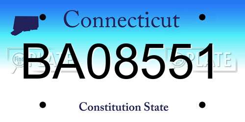 BA08551 Connecticut License Plate