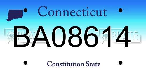 BA08614 Connecticut License Plate