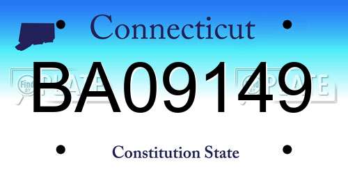BA09149 Connecticut License Plate