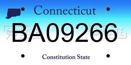 BA09266 Connecticut License Plate
