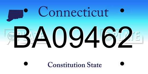 BA09462 Connecticut License Plate
