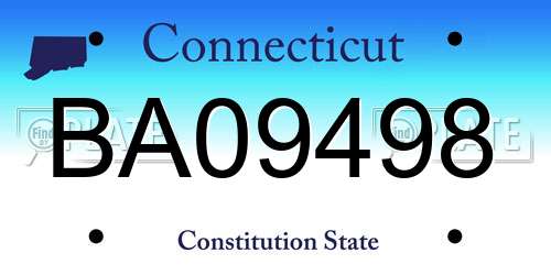 BA09498 Connecticut License Plate