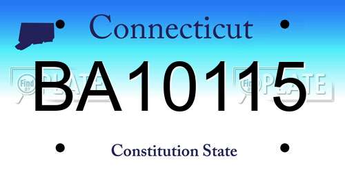 BA10115 Connecticut License Plate