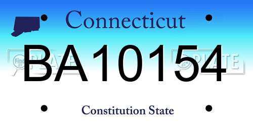 BA10154 Connecticut License Plate