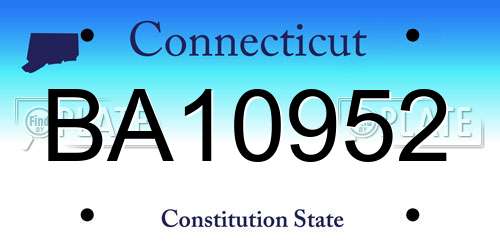 BA10952 Connecticut License Plate