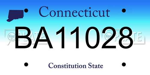 BA11028 Connecticut License Plate