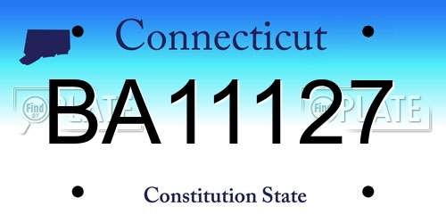 BA11127 Connecticut License Plate