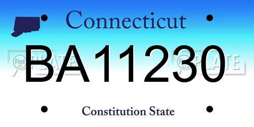 BA11230 Connecticut License Plate