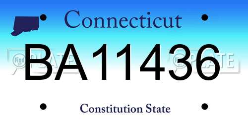 BA11436 Connecticut License Plate