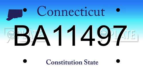 BA11497 Connecticut License Plate
