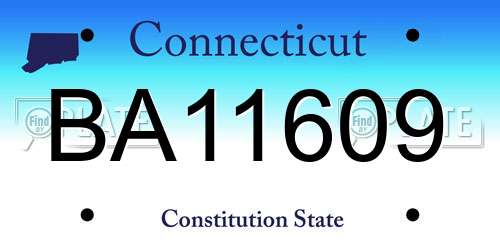 BA11609 Connecticut License Plate