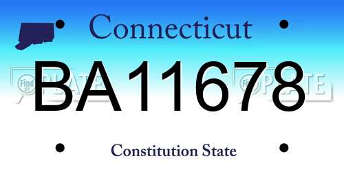 BA11678 Connecticut License Plate